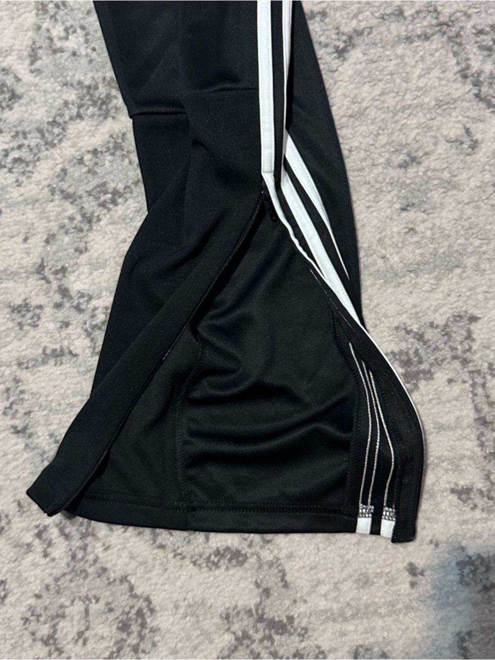 Adidas Womans Black Track Pants with White Stripes - Picture 6 of 6